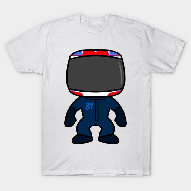 Esteban Ocon Custom Bobblehead - 2021 Season T-Shirt by GreazyL